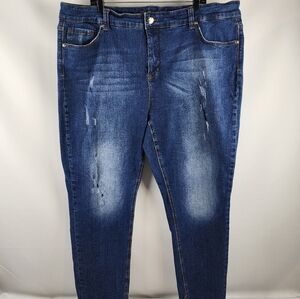 Seven7 Melissa McCarthy Jeans Women Size 24 Classic Straight Blue Distressed